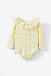 Bonnie Long Sleeve Ruffle One Piece (Keyhole Back
