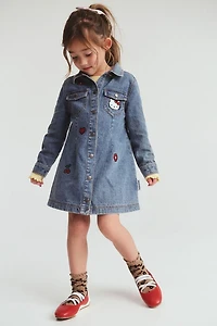 Sanrio Hello Kitty Long Sleeve Denim Shirt Dress