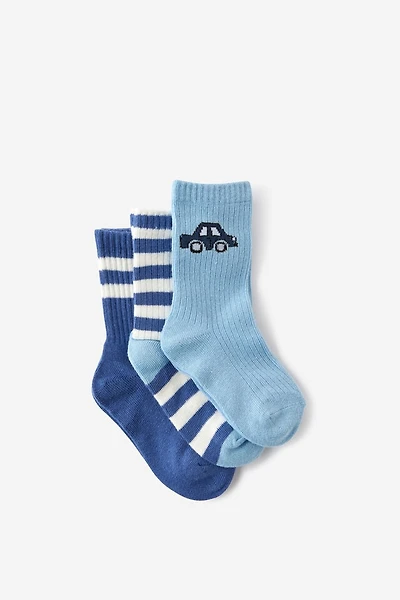 Kids 3Pk Crew Socks