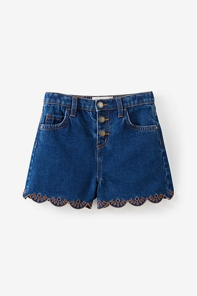Snap Front Denim Short