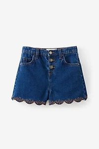 Snap Front Denim Short