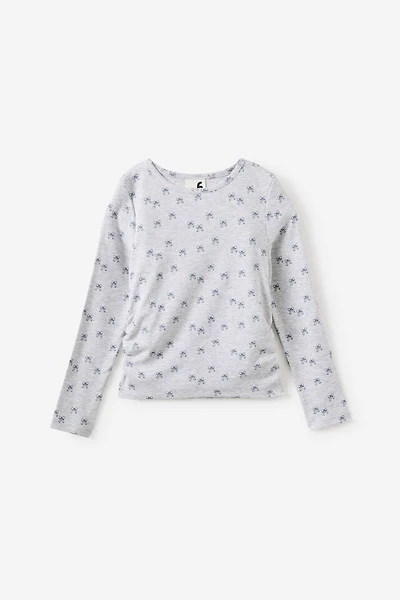 Fitted Long Sleeve Essential Gathered Top