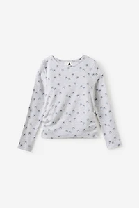 Fitted Long Sleeve Essential Gathered Top