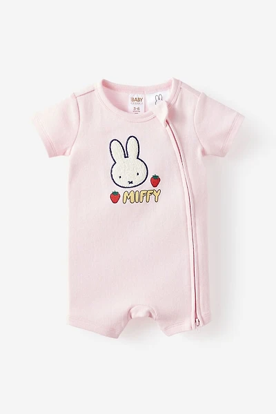 Miffy Short Sleeve Zip Romper