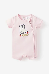 Miffy Short Sleeve Zip Romper