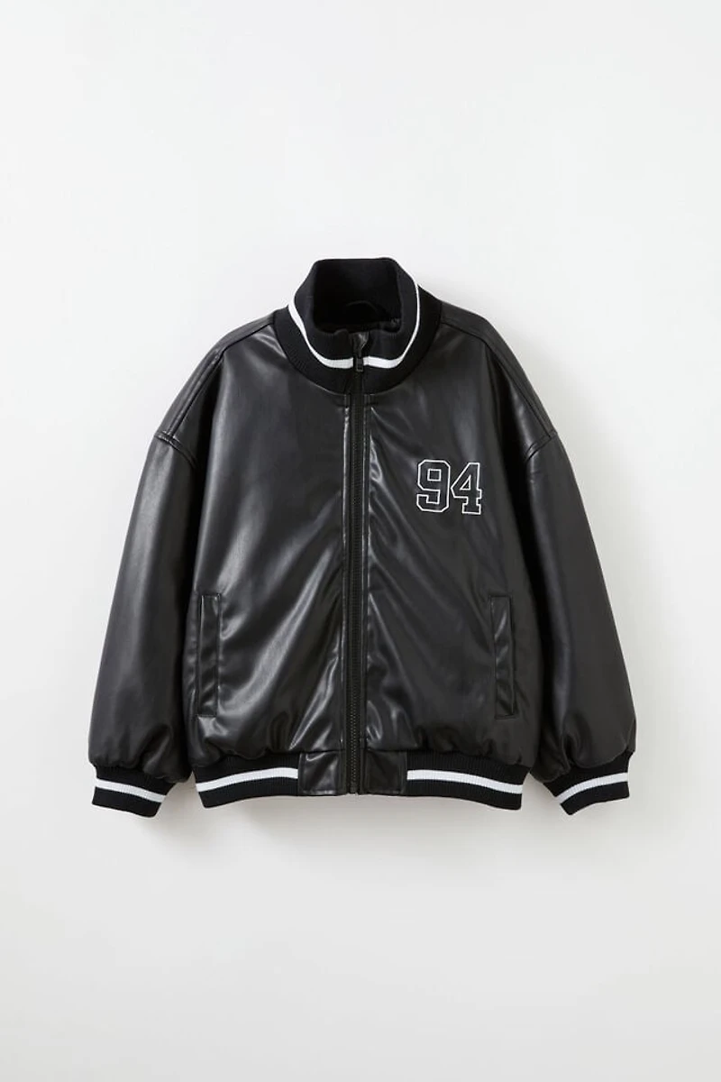 Harry Faux Leather Bomber Jacket
