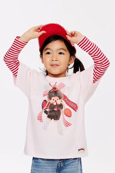 Monchhichi Drop Shoulder Short Sleeve Tee