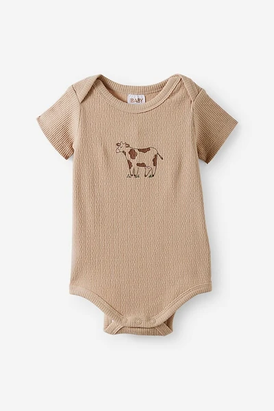 Organic Pointelle Short Sleeve Bubbysuit