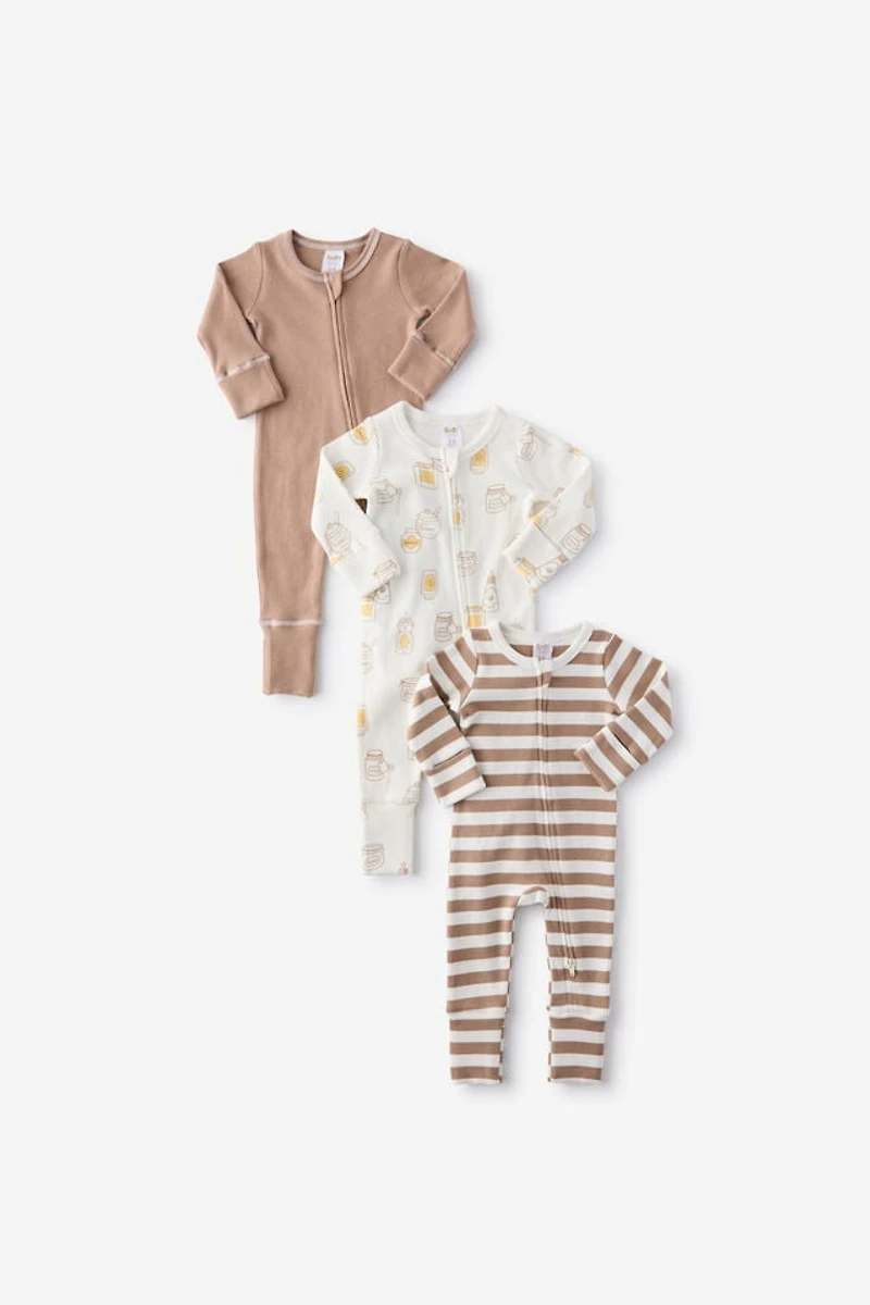 The 3Pk Remi Long Sleeve Zip Romper
