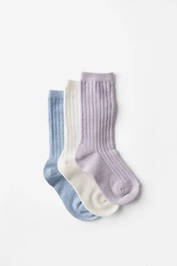 Kids 3Pk Sparkle Socks