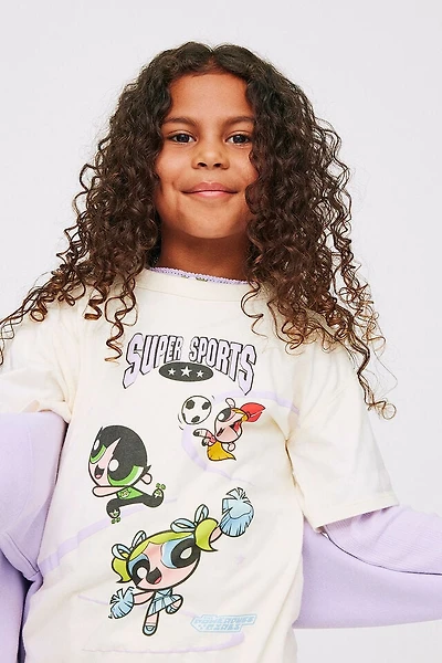 Powerpuff Girls Drop Shoulder Short Sleeve Tee