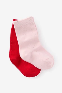 Kids 2Pk Longline Crew Socks