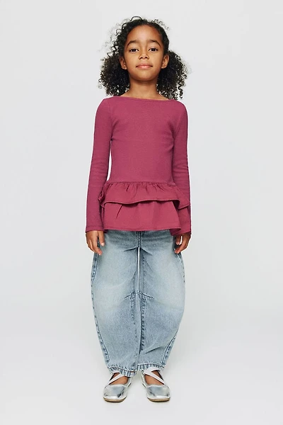 Unisex Barrel Leg Denim Jean