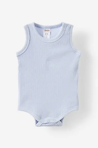 Organic Pointelle Sleeveless Bubbysuit