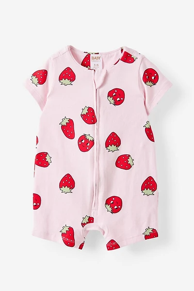 Growie Short Sleeve Zip All One Romper