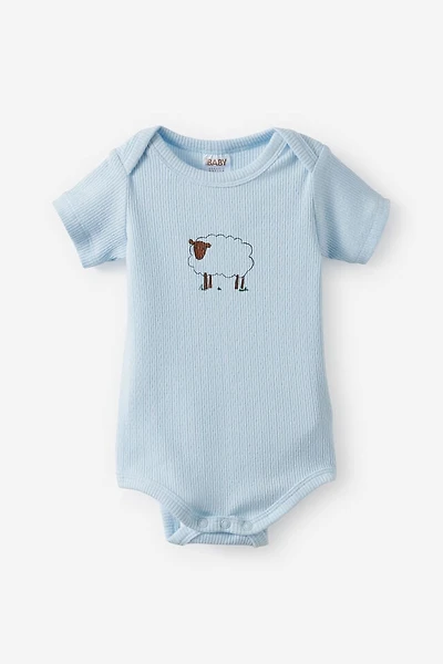 Organic Pointelle Short Sleeve Bubbysuit