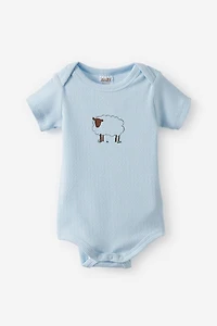 Organic Pointelle Short Sleeve Bubbysuit