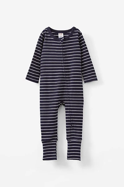 Growie Long Sleeve Rib All One Romper