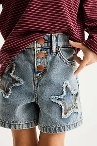 Snap Front Denim Short