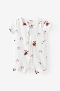 Growie Short Sleeve Zip All One Romper