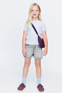 Snap Front Denim Short