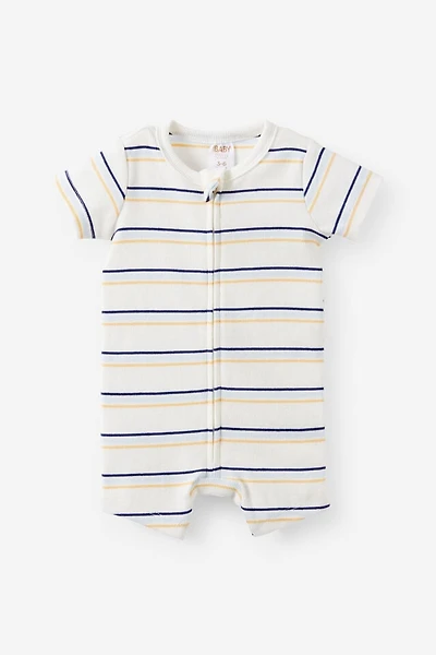 Growie Short Sleeve Zip All One Romper
