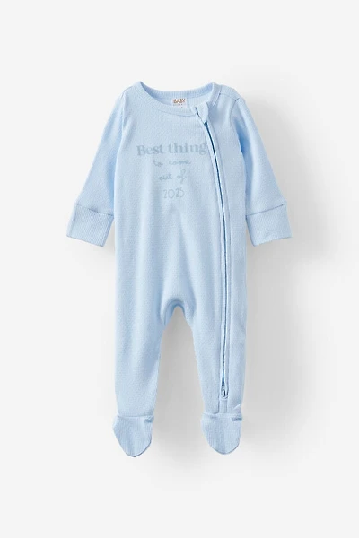 Organic Pointelle Zip All One Romper