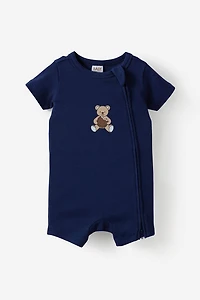 Growie Short Sleeve Zip All One Romper