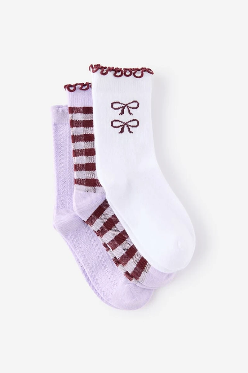 Kids 3Pk Crew Socks