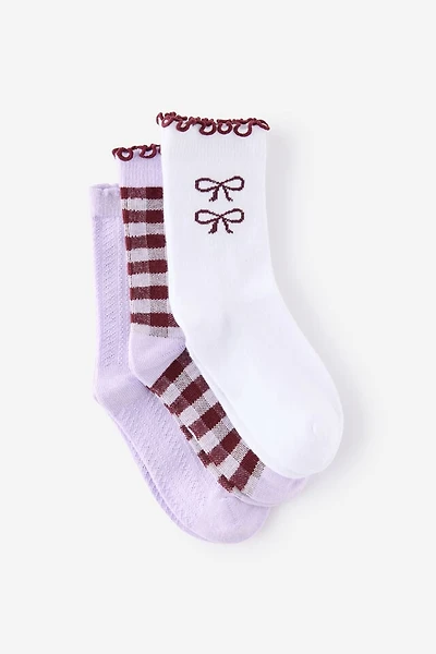 Kids 3Pk Crew Socks
