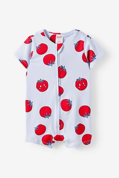 Growie Short Sleeve Zip All One Romper