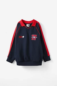 Polo Collar Fleece Top