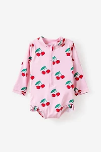 Lucy Long Sleeve Ruffle Back Swimsuit