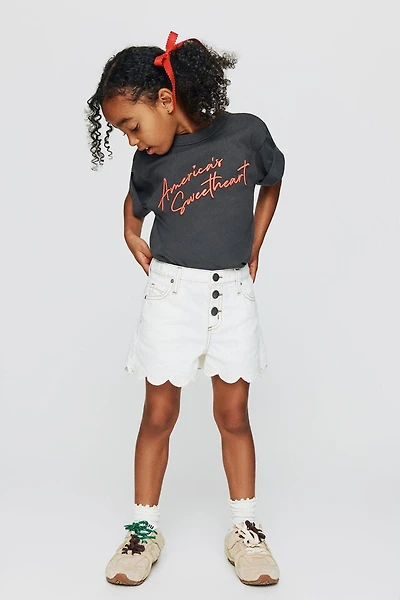 Snap Front Denim Short