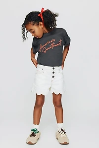 Snap Front Denim Short