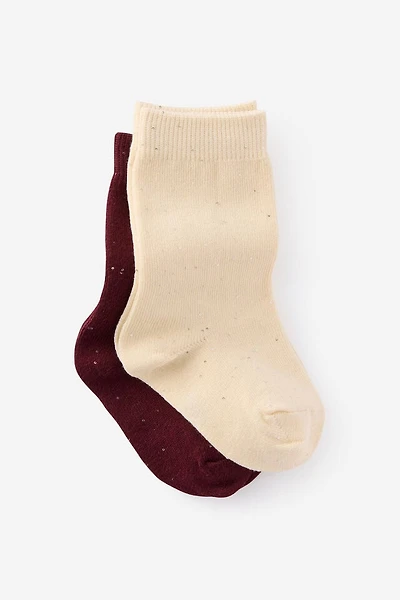 Kids 2Pk Longline Crew Socks