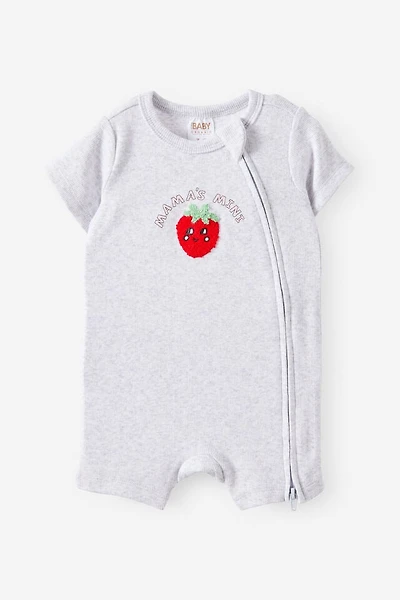 Growie Short Sleeve Zip All One Romper