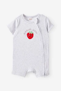 Growie Short Sleeve Zip All One Romper