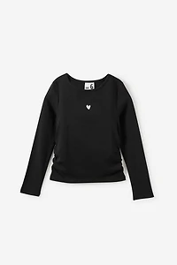 Fitted Long Sleeve Essential Gathered Top