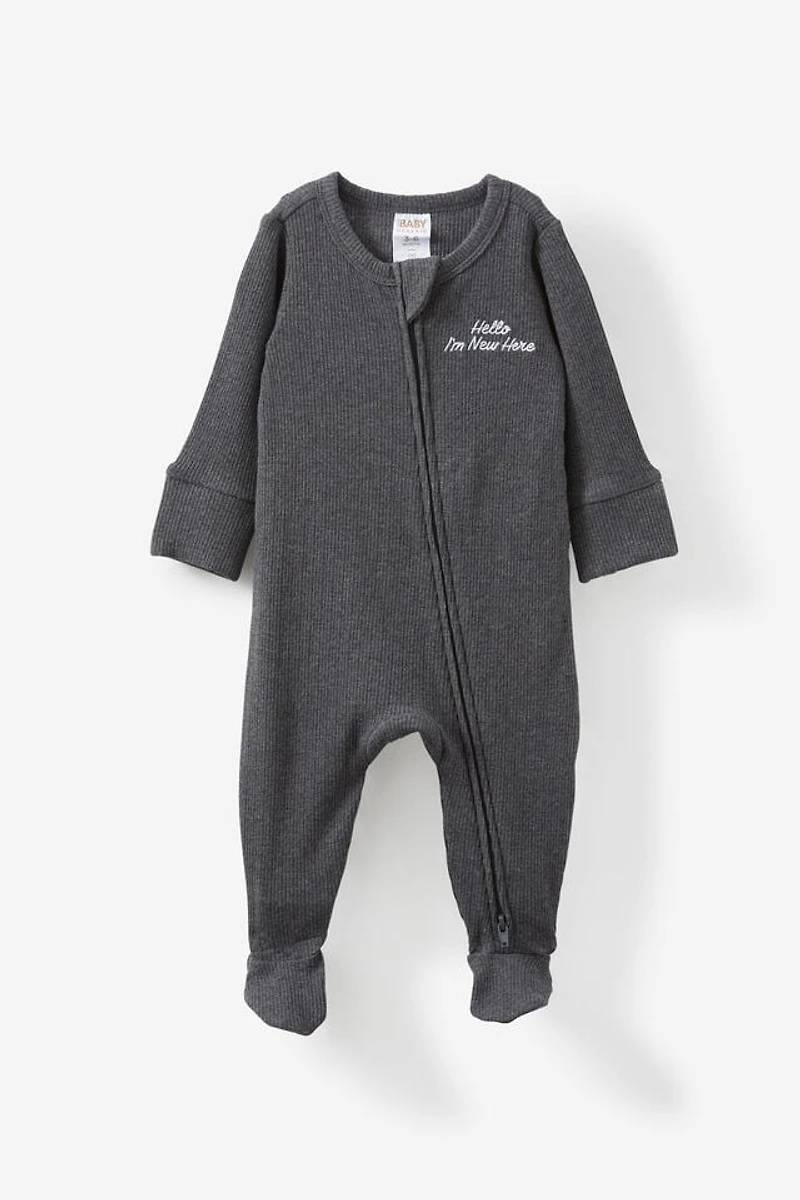 Organic Pointelle Zip All One Romper