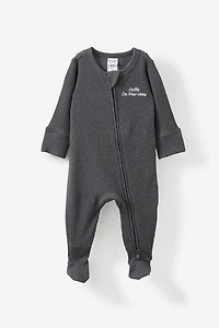 Organic Pointelle Zip All One Romper