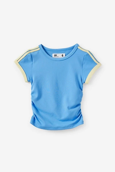 Soft Stretch Gathered Short Sleeve Baby Tee