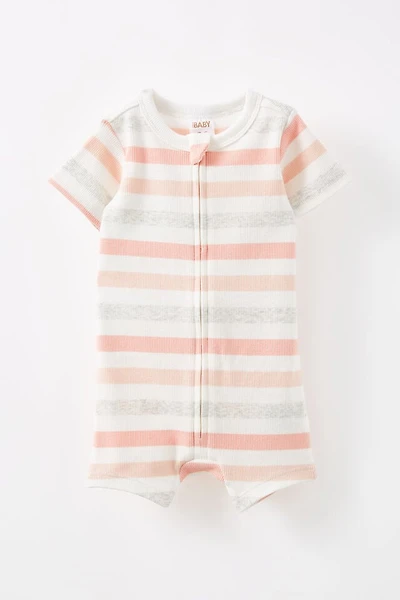 The Billie Short Sleeve Zip Romper