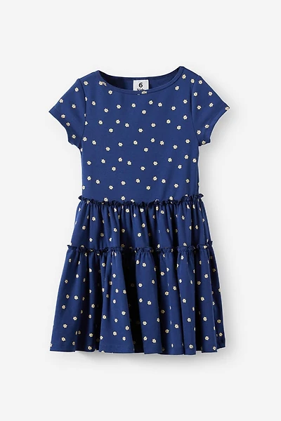 Boat Neck Short Sleeve Dress