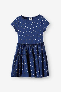 Boat Neck Short Sleeve Dress