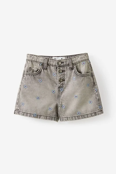 Snap Front Denim Short