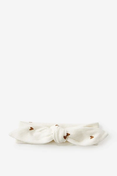 Organic Pointelle Bow Headband