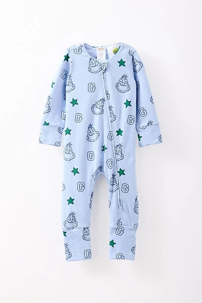 The Grinch Long Sleeve Zip Romper