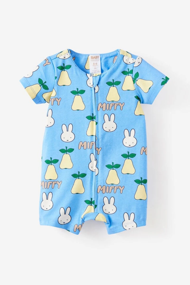 Miffy Short Sleeve Zip Romper