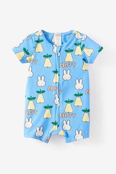 Miffy Short Sleeve Zip Romper